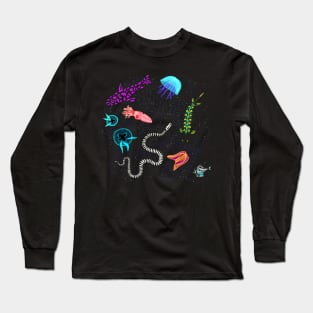 Bioluminescent Ocean Sea Creatures Long Sleeve T-Shirt